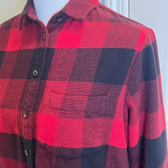 MADEWELL Buffalo Plaid High/Low Flannel Shirt - Picture 10 of 12